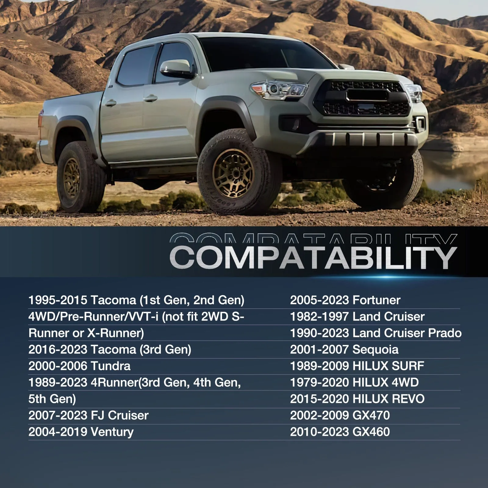 1.5inch (38mm) Wheel Spacers 4Pcs For 1995-2023 Toyota Tacoma 1989-2023 4Runner FJ Cruiser Tundra Fortuner Sequoia Land Cruiser | 6x139.7 | 106 Hub Bore | 12x1.5 Studs