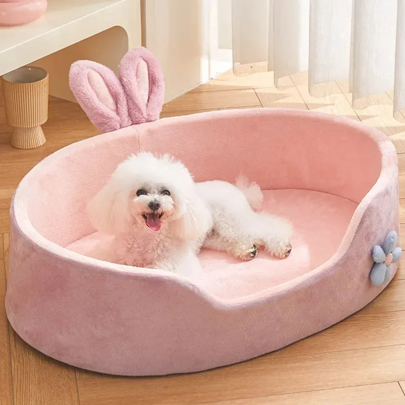 1pcs Four Seasons Thickened Deep Sleeping Pet Bed - Super Cute Pink Dog Bed, Cat Nest for Small and Medium Pets, Cama Para Perros