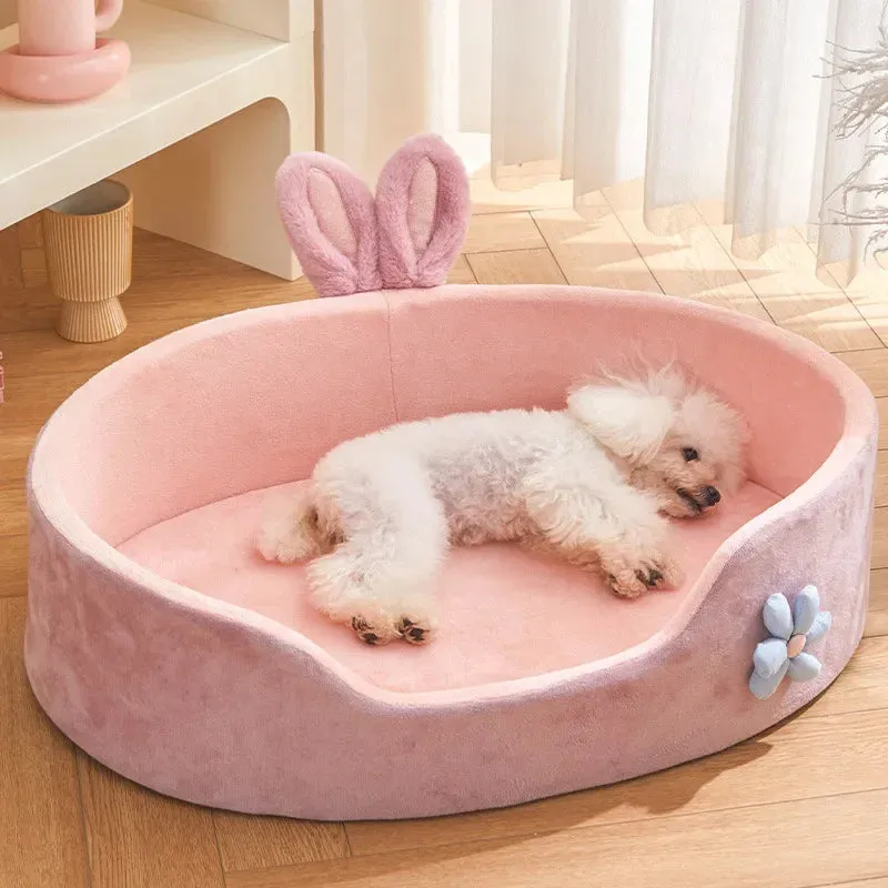1pcs Four Seasons Thickened Deep Sleeping Pet Bed - Super Cute Pink Dog Bed, Cat Nest for Small and Medium Pets, Cama Para Perros
