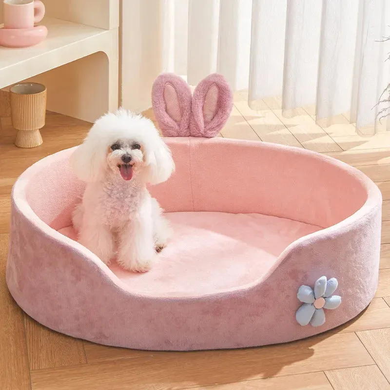1pcs Four Seasons Thickened Deep Sleeping Pet Bed - Super Cute Pink Dog Bed, Cat Nest for Small and Medium Pets, Cama Para Perros