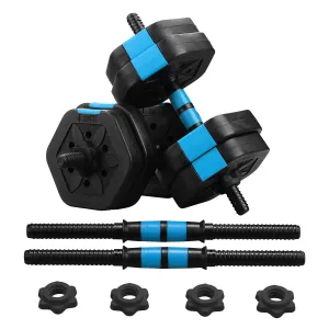 2-in-1 Adjustable Gym Workout Dumbbell Set with Connecting Rod