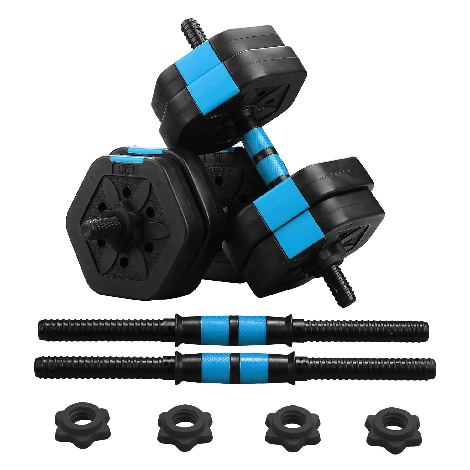 2-in-1 Adjustable Gym Workout Dumbbell Set with Connecting Rod