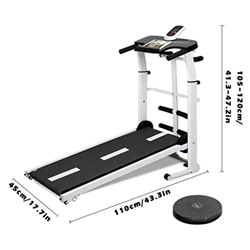 3 in1 Multifunctional Folding Incline Treadmill, Manual Running Belt Jogging Walking Machine with LED Display for Home Gym Cardio Fitness Equipment From Overall To Partial Exercise【UK in Stock】