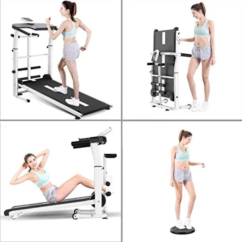 3 in1 Multifunctional Folding Incline Treadmill, Manual Running Belt Jogging Walking Machine with LED Display for Home Gym Cardio Fitness Equipment From Overall To Partial Exercise【UK in Stock】