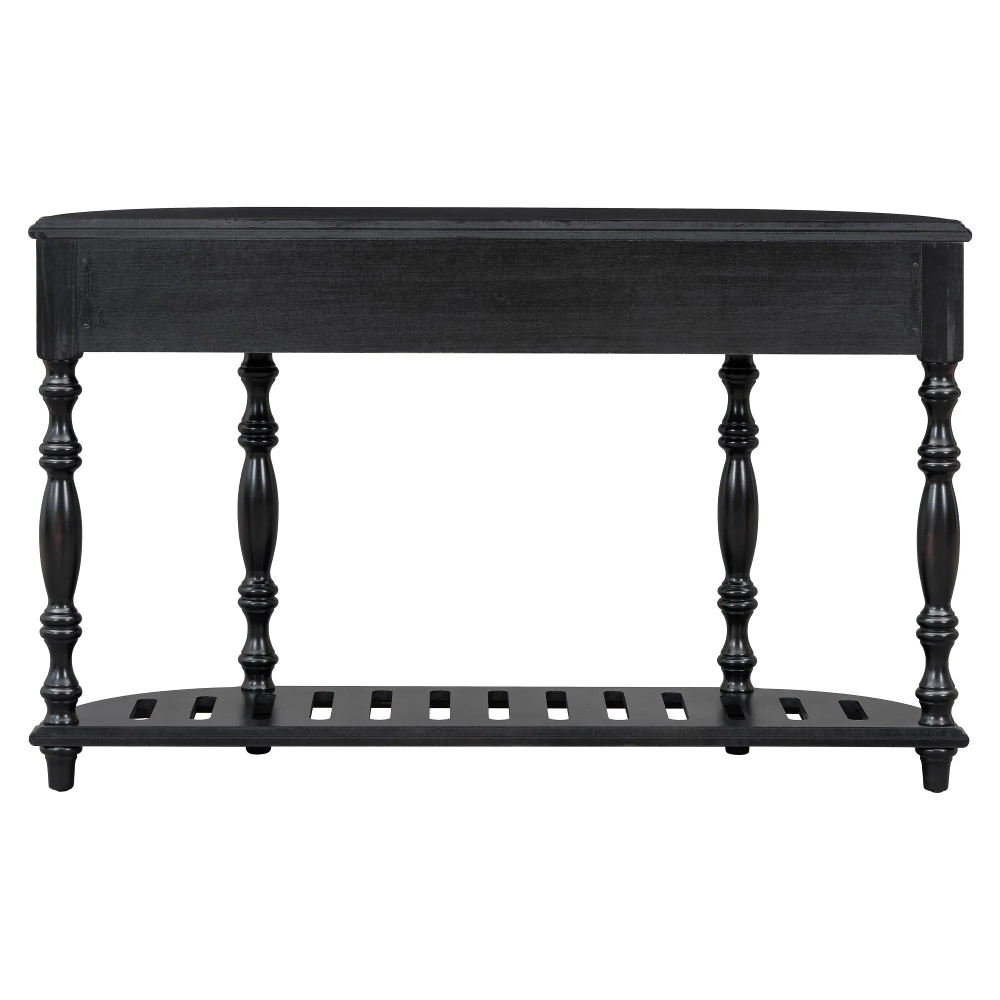 52" Modern Curved Console Table, 4 Drawers, 1 Shelf for Hallway