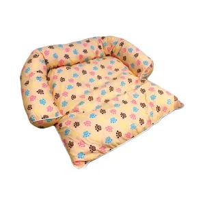 ACE PET Colourful Paws Light Brown Non-Fur Empress Dog Bed