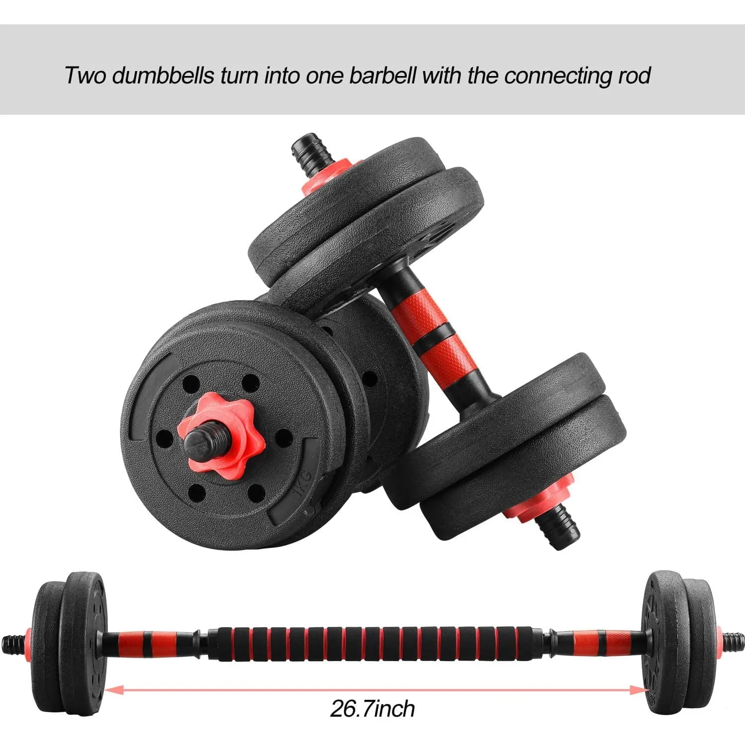 Adjustable Dumbbells Weight Set Training Equipment Barbell