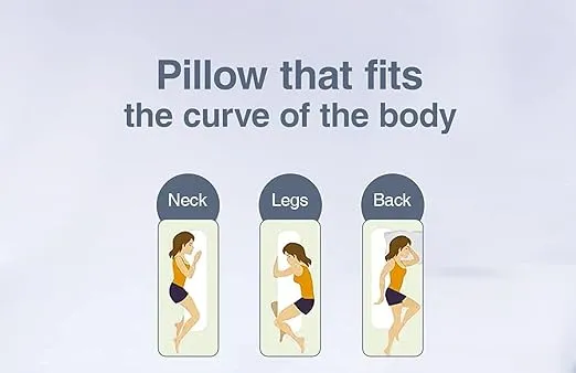 CAN Long Bed Pillow, Breathable Side Pillow, Maternity Pillow, White