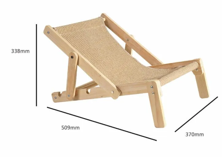 Cat Hammock Bed Modern Lounge Chair Wooden Sisal Durable for Cat under20kg