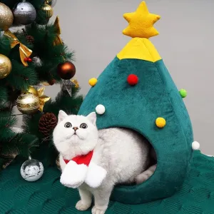 Christmas Comfy Cat Bed House