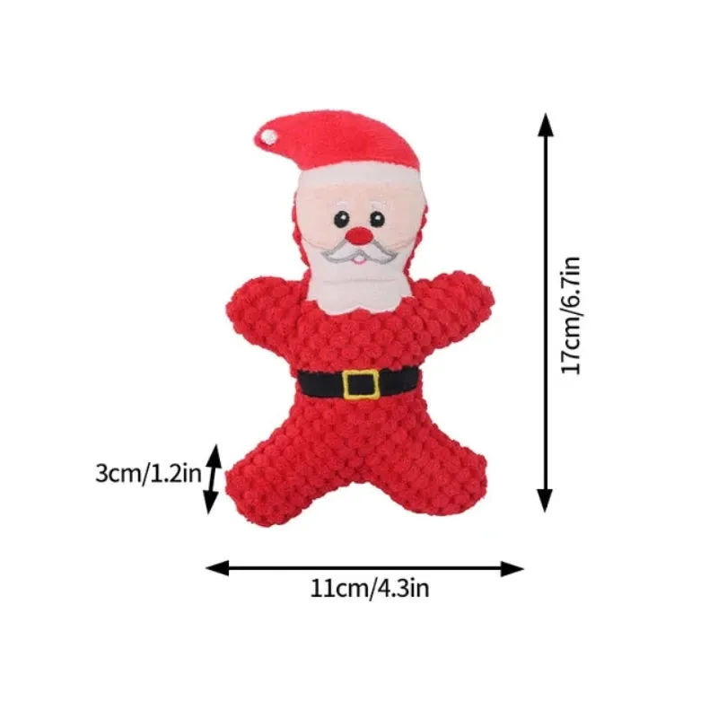 Christmas Dog Plush Squeak Toy Set – Festive & Fun for Pets