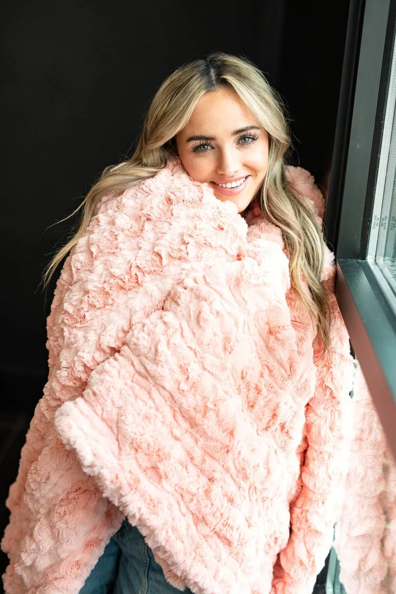 Cozy Blanket JulesRoche Luxuriously Soft Pink Blanket Ultra Sorbet