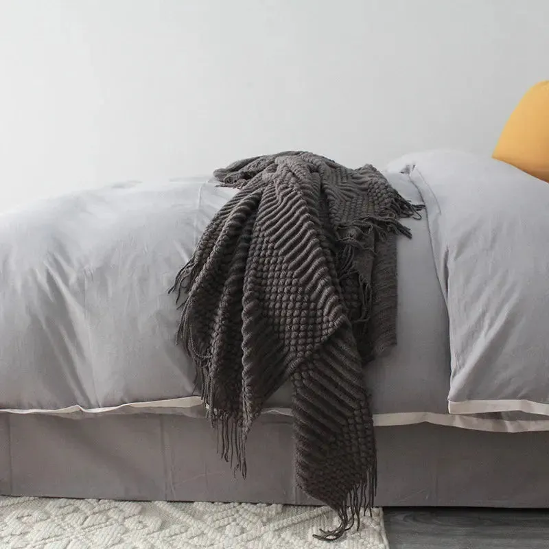Cozy Knitted Sofa Blanket