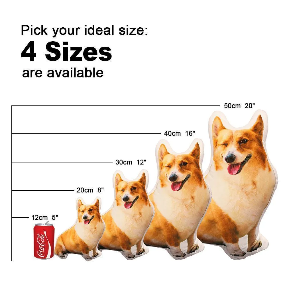 Custom Shaped Pet Portrait Pillow - 4 Sizes