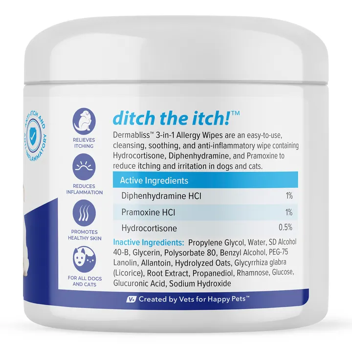 Dermabliss Medicated 3-in-1 Allergy Wipes 50ct