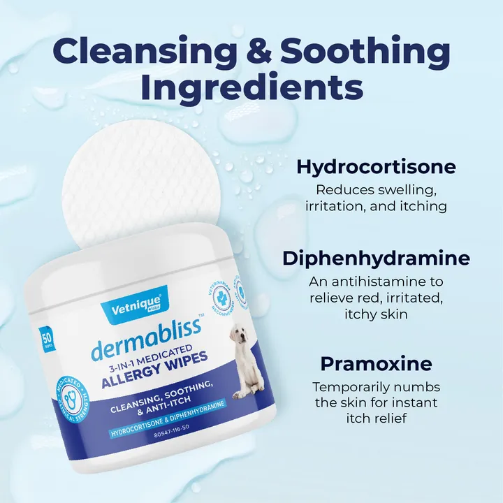 Dermabliss Medicated 3-in-1 Allergy Wipes 50ct