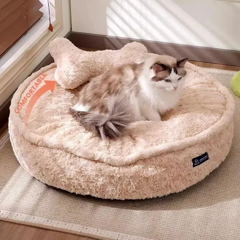 Dog Bed | Winter Pet Beds & Accessories | Fluffy Bedding Warm Mat Sofa for Dogs & Cats | Big Basket for Small Breeds & Puppies