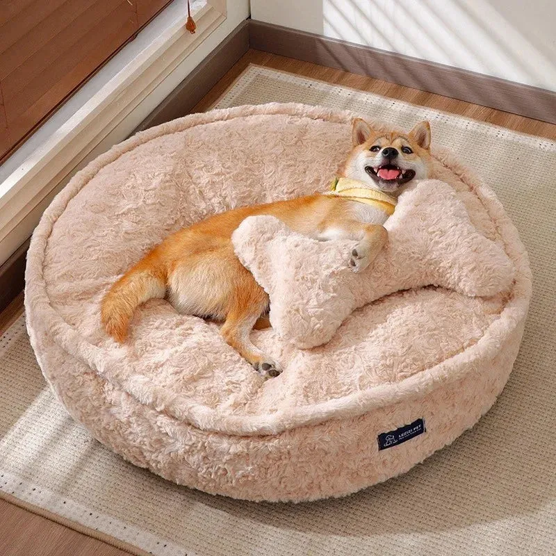 Dog Bed | Winter Pet Beds & Accessories | Fluffy Bedding Warm Mat Sofa for Dogs & Cats | Big Basket for Small Breeds & Puppies