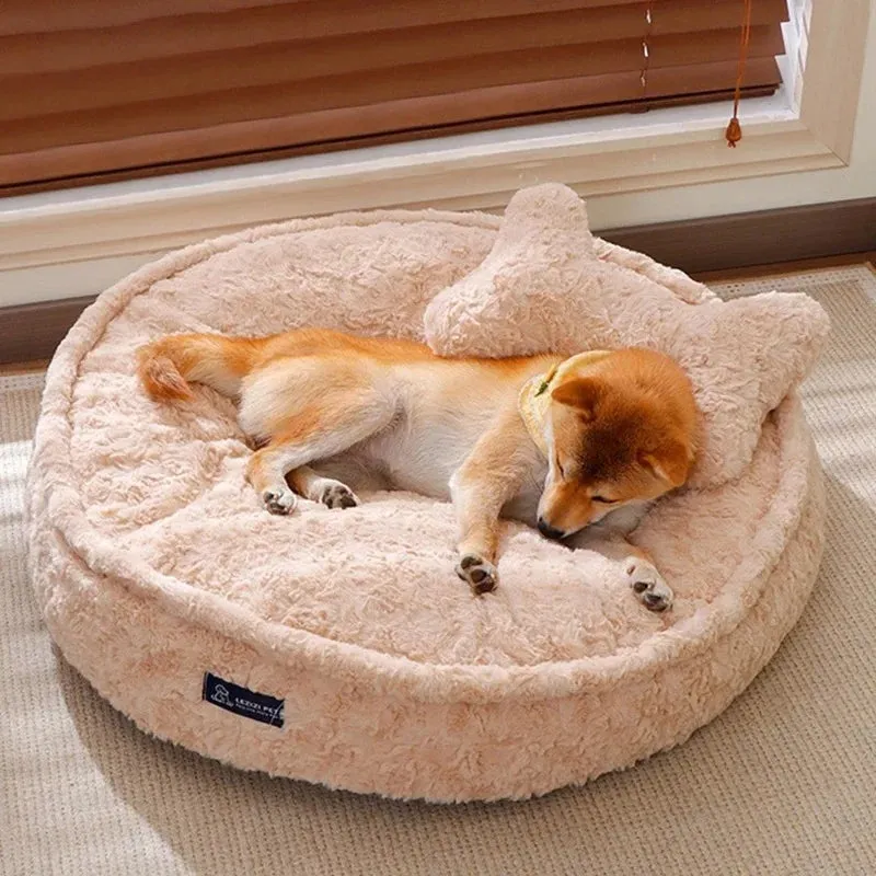 Dog Bed | Winter Pet Beds & Accessories | Fluffy Bedding Warm Mat Sofa for Dogs & Cats | Big Basket for Small Breeds & Puppies