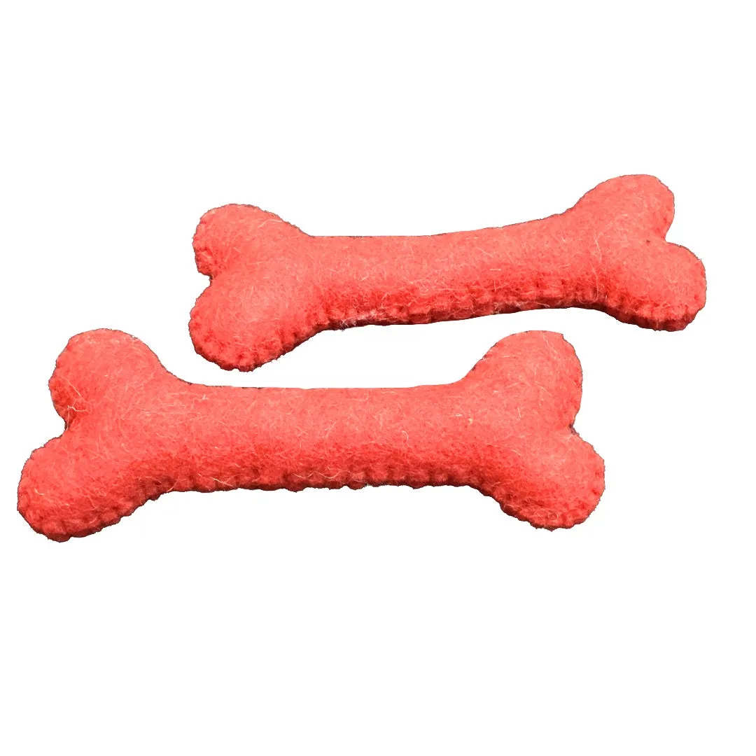 Dog Toy - Bone Shape  I Wool Felt | Pet Toy