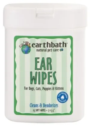 Earthbath Natural Ear Wipes for Cats and Dogs