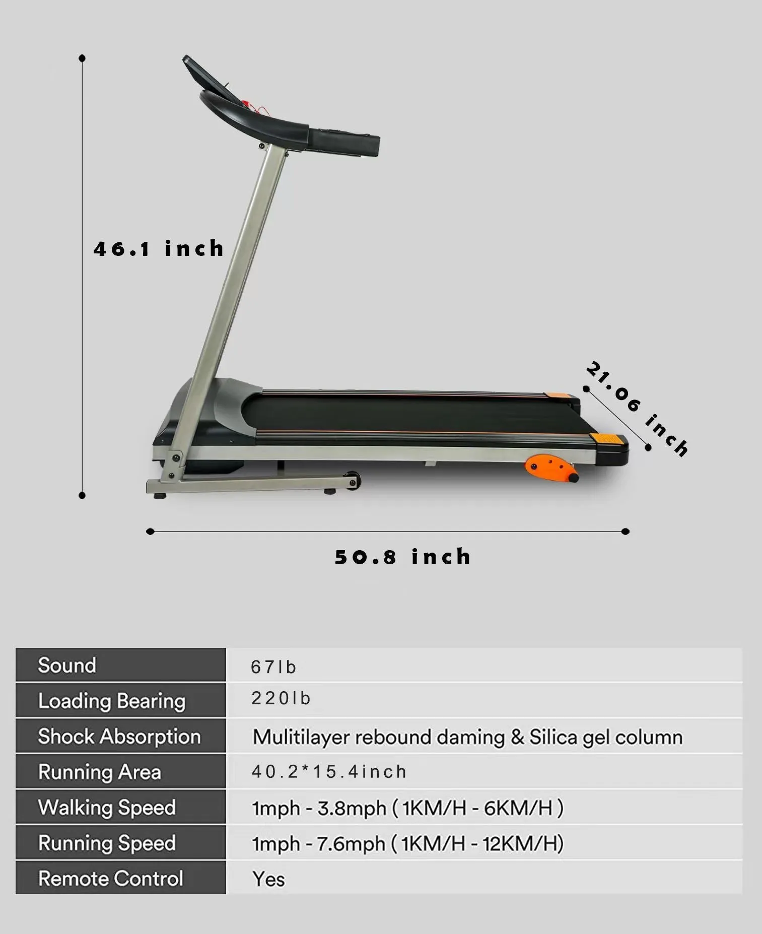 Electric Treadmill With Lcd For Home Foldable 2.5Hp 12Km / H, Bluetooth Music Cup, Holder Heart Rate Sensor, Cardio Exercise Machine, Walking Running Machine For Indoor Home Gym Exercise Fitness - Black