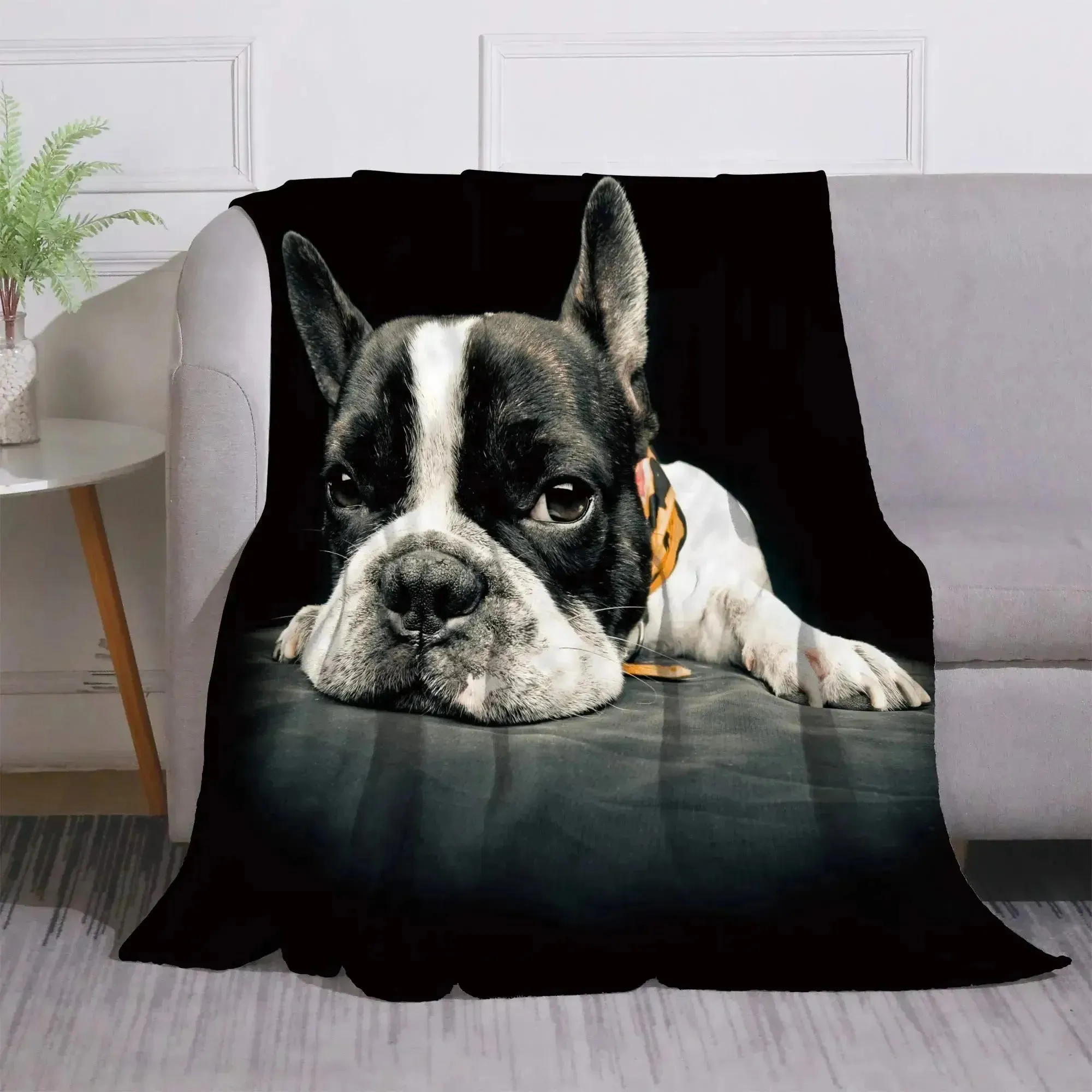 English Bulldog Awesome Funny  Dog Blankets Coral Fleece Winter Lightweight Thin Throw Blanket for Home Office Rug Piece