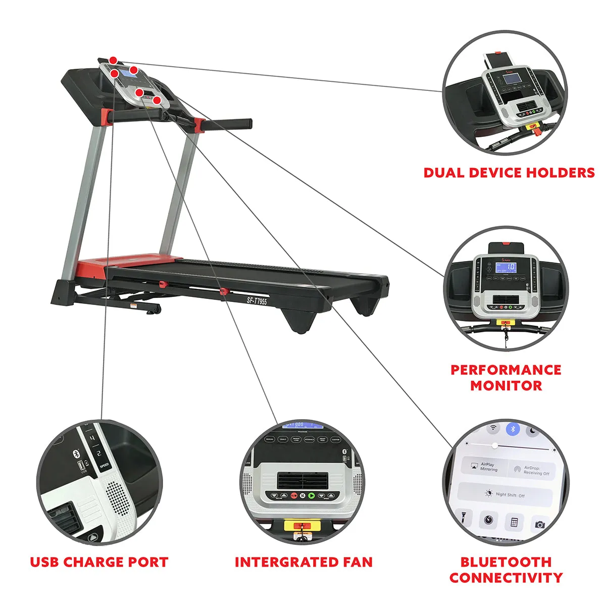 Evo-Fit Incline Treadmill with Bluetooth and Dual Device Holders