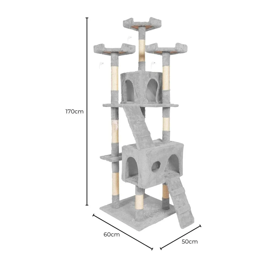 Floofi Plush Condo Cat Tree "170cm" [Grey]