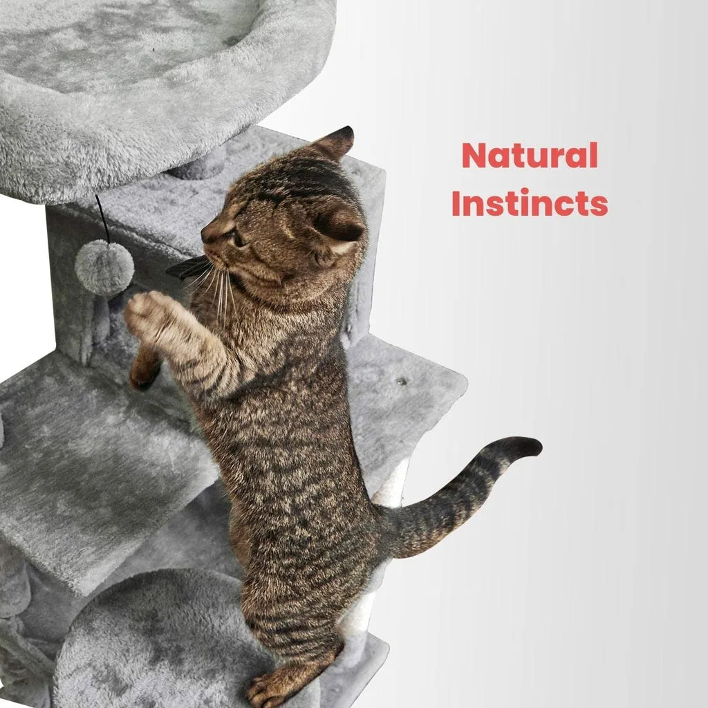 Floofi Plush Condo Cat Tree "170cm" [Grey]