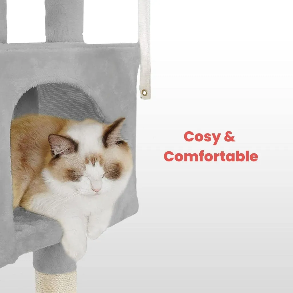 Floofi Plush Condo Cat Tree "170cm" [Grey]