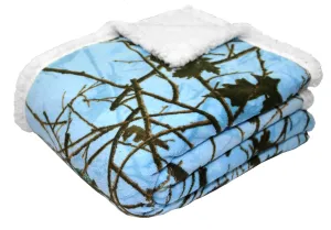 Floral Camo Plush Sherpa Fleece Blanket Throw