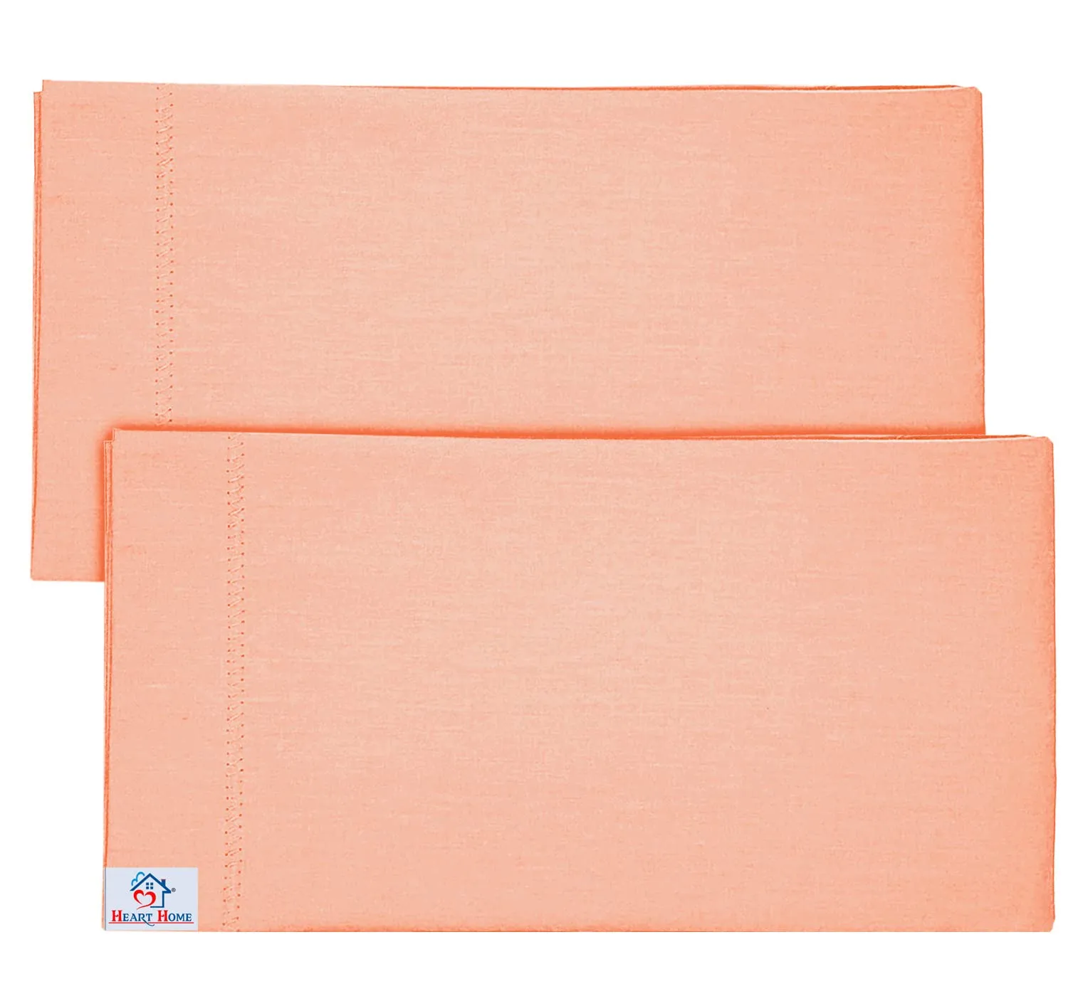 Heart Home Breathable & Soft Cotton Pillow Cover for Sofa, Couch, Bed - 29x20 Inch, Set of 4 (Peach) 52HH4034