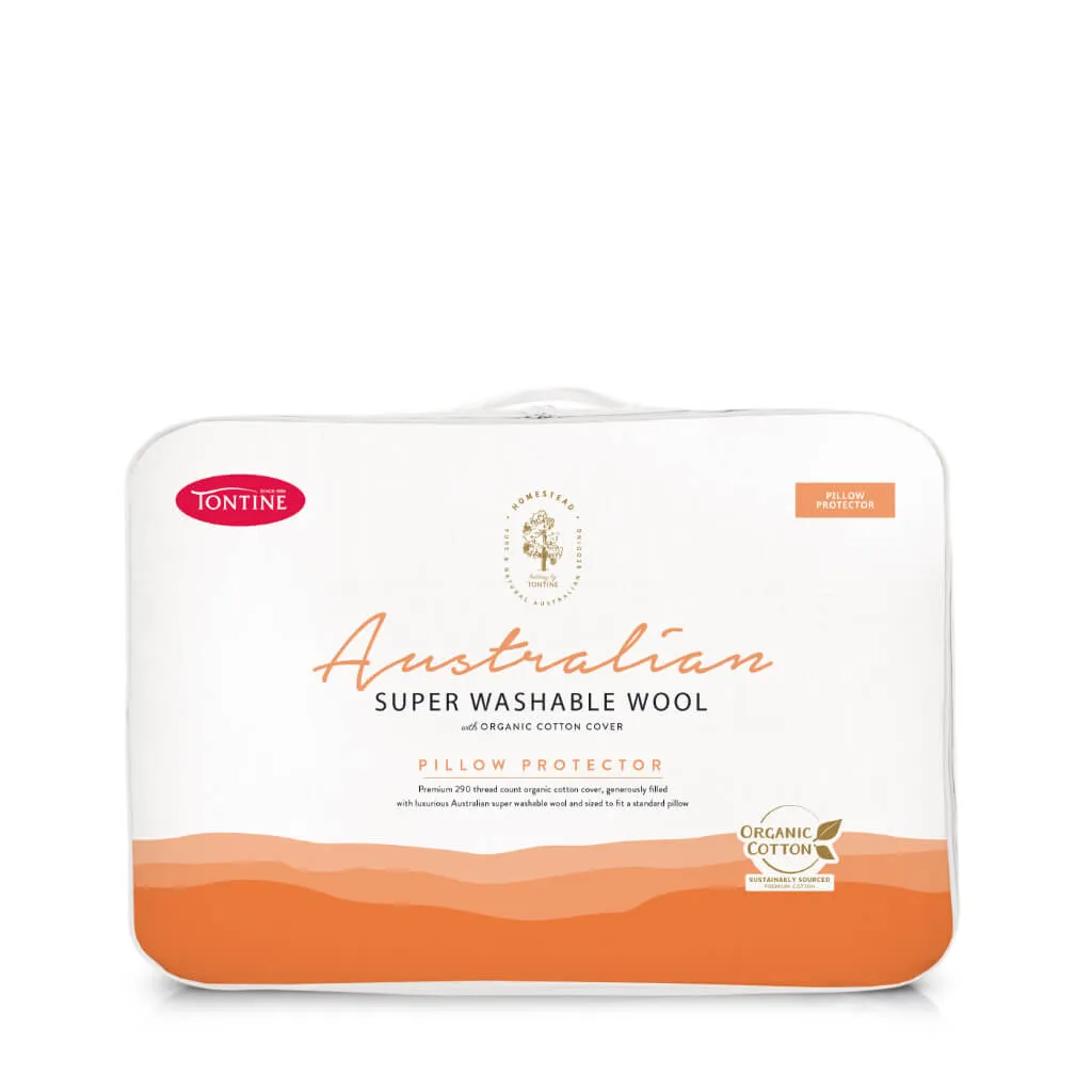 Homestead Australian Super Washable Wool Pillow Protector