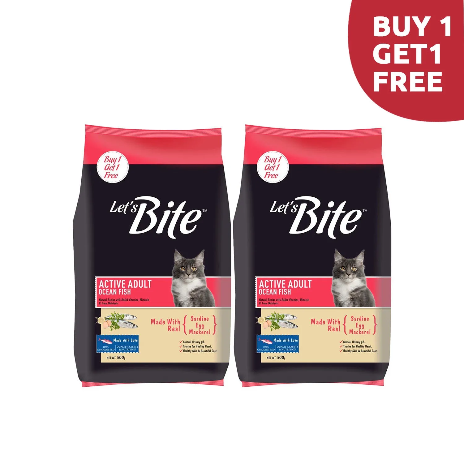Let's Bite Active Adult Cat Ocean Fish