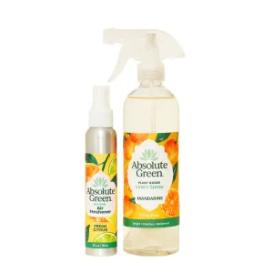 Mandarine Linen Spray and Fresh Citrus Air Freshener Bundle