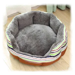 PAWS ASIA Supplier Dropshipping Best Quality Arctic Velvet Round Portable Washable Luxury Dog Bed Cat