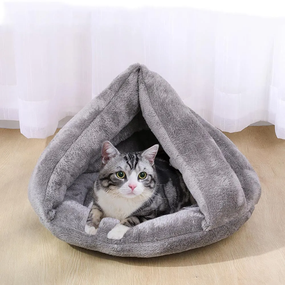 PAWS ASIA Suppliers Direct Sale Modern Half Enclosed Luxury Plush Soft Novelty Cute Removable Round Calming Cat Bed Sofa