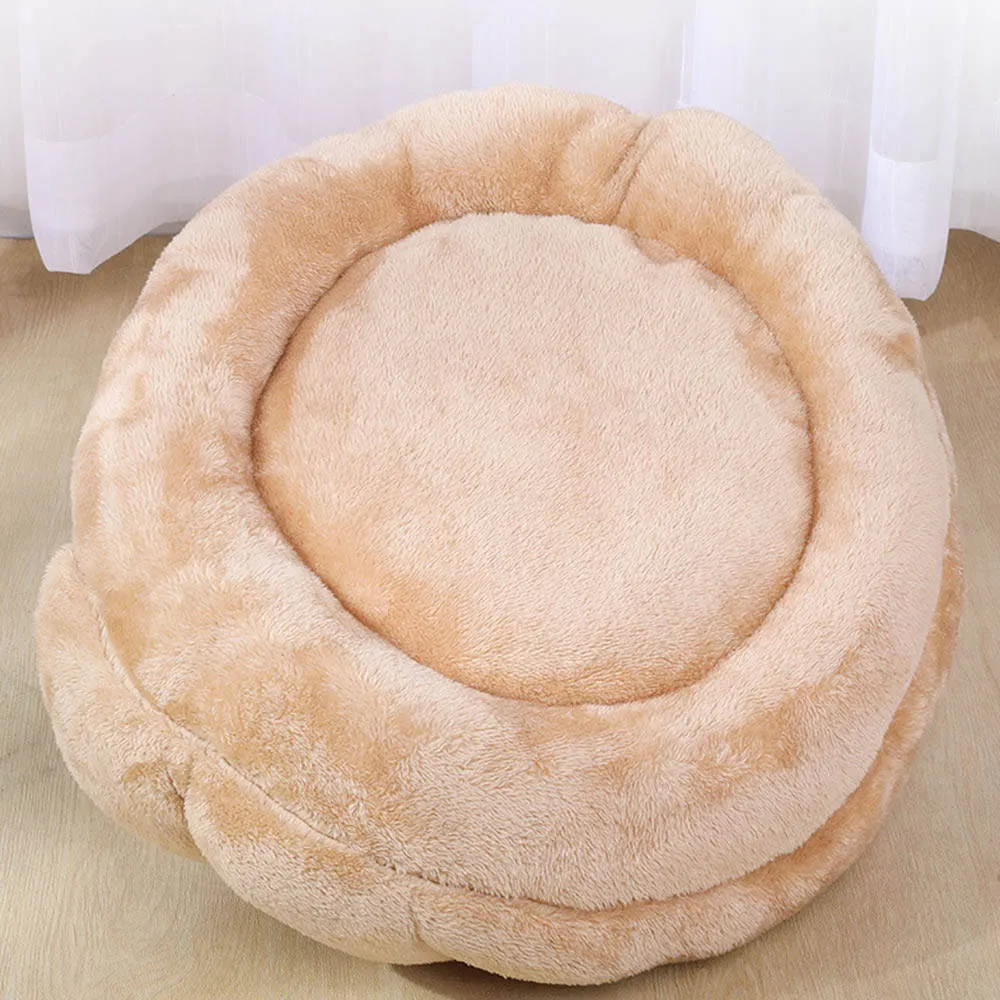 PAWS ASIA Suppliers Direct Sale Modern Half Enclosed Luxury Plush Soft Novelty Cute Removable Round Calming Cat Bed Sofa