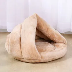PAWS ASIA Suppliers Direct Sale Modern Half Enclosed Luxury Plush Soft Novelty Cute Removable Round Calming Cat Bed Sofa