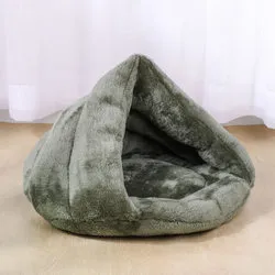 PAWS ASIA Suppliers Direct Sale Modern Half Enclosed Luxury Plush Soft Novelty Cute Removable Round Calming Cat Bed Sofa