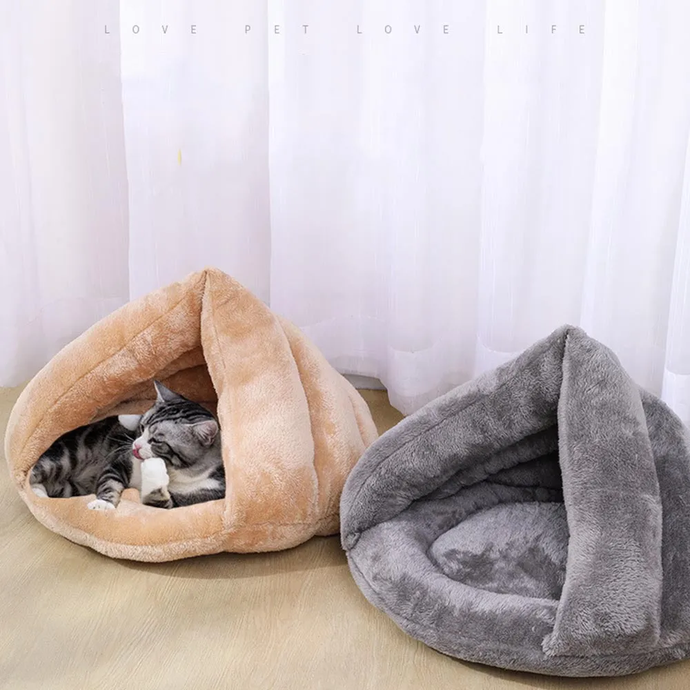 PAWS ASIA Suppliers Direct Sale Modern Half Enclosed Luxury Plush Soft Novelty Cute Removable Round Calming Cat Bed Sofa