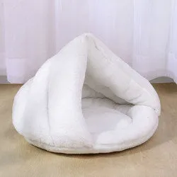 PAWS ASIA Suppliers Direct Sale Modern Half Enclosed Luxury Plush Soft Novelty Cute Removable Round Calming Cat Bed Sofa