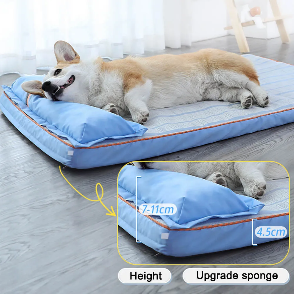 PAWS ASIA Suppliers Summer Cold Washable Luxury Big Dog Cooling Sofa Bed With Pillow