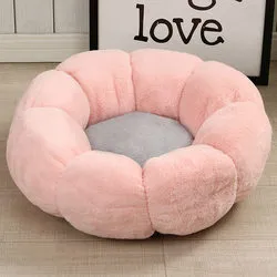 PAWS ASIA Suppliers Wholesale Novelty Fluffy Cotton Outdoor Large Round Easy Clean Deluxe Cushion Bed Pet Dog Cat