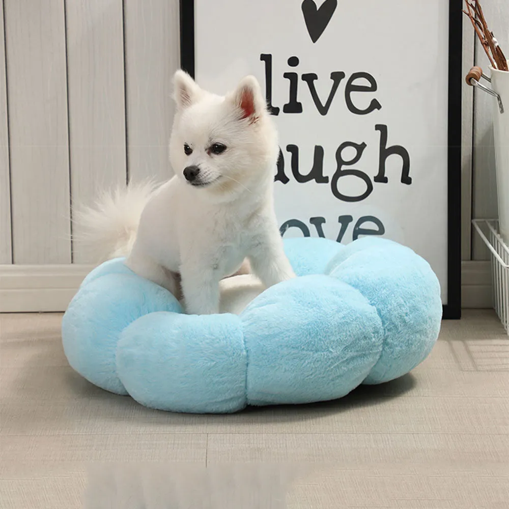 PAWS ASIA Suppliers Wholesale Novelty Fluffy Cotton Outdoor Large Round Easy Clean Deluxe Cushion Bed Pet Dog Cat