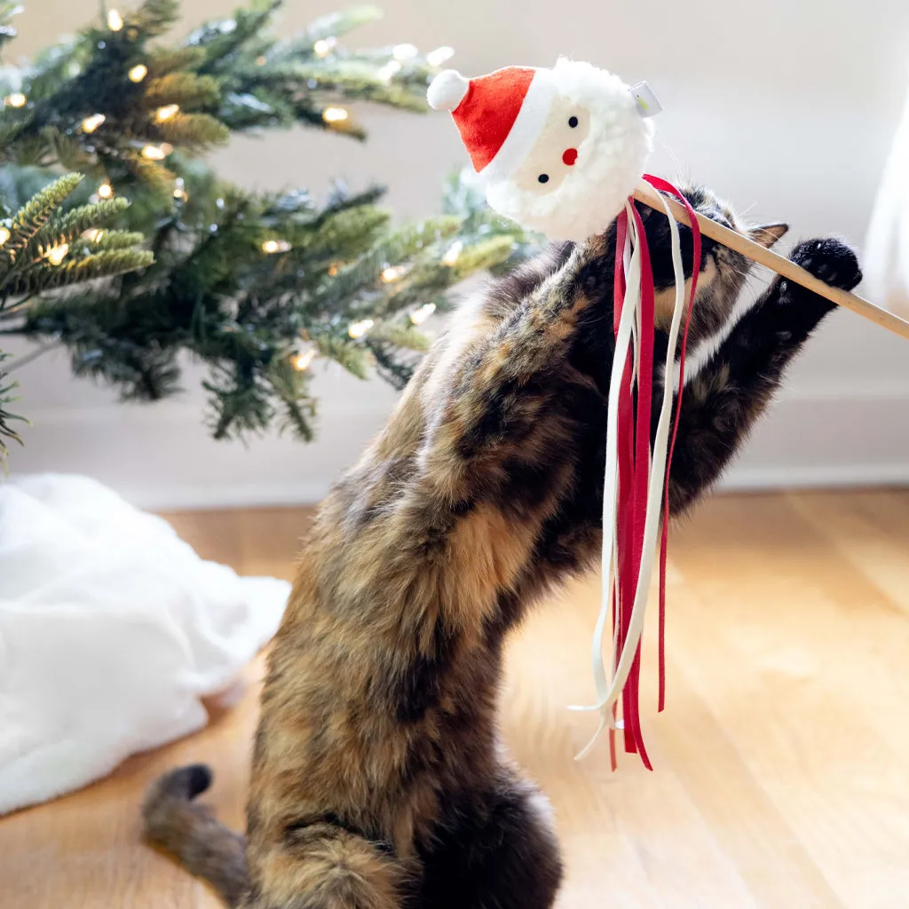 Pearhead Santa Teaser Holiday Cat Toy