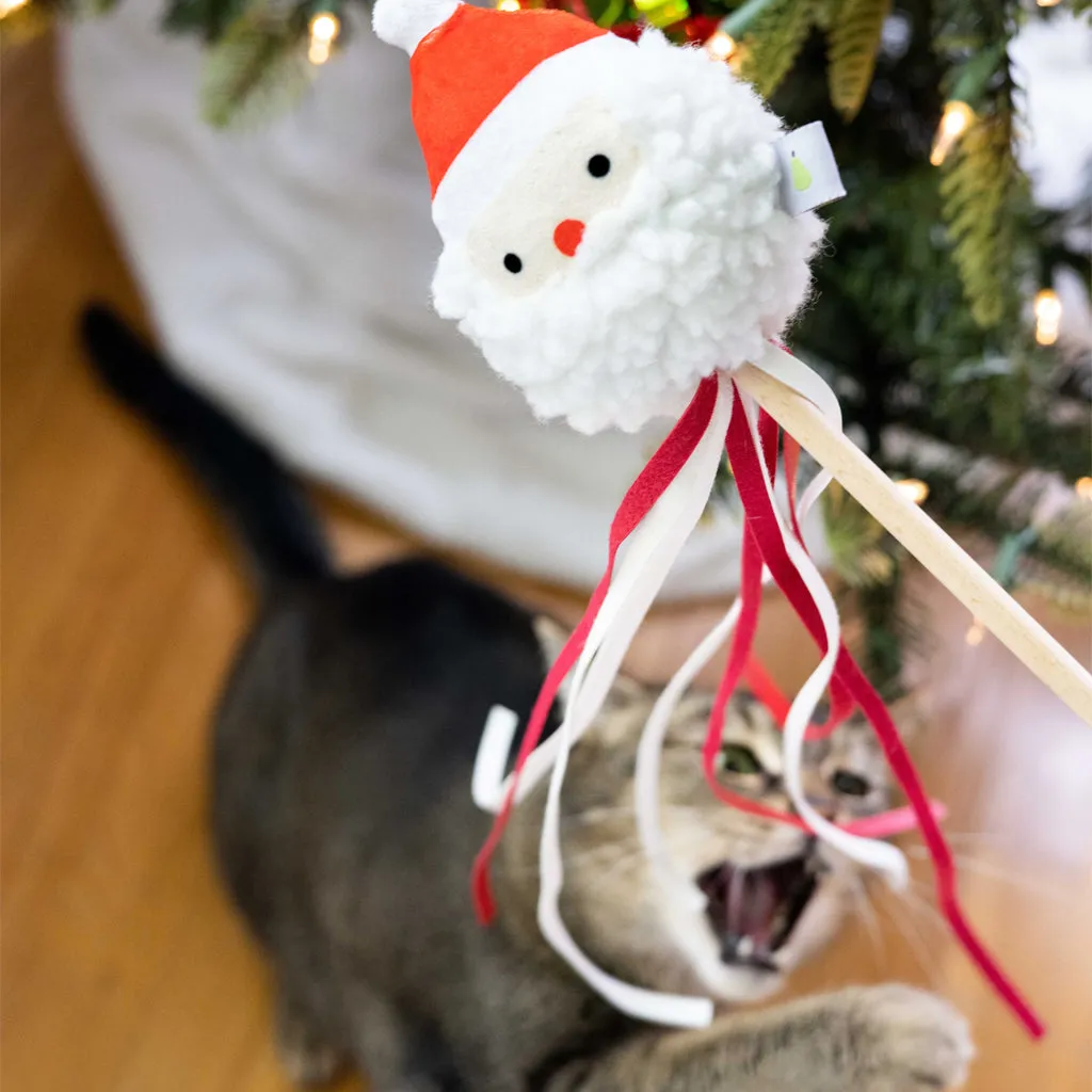 Pearhead Santa Teaser Holiday Cat Toy