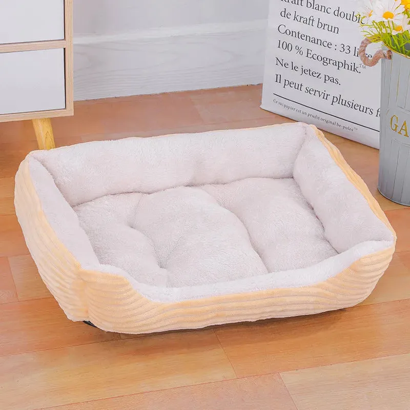 Plush Square Pet Bed Set