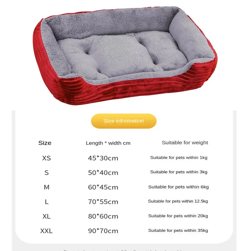 Plush Square Pet Bed Set